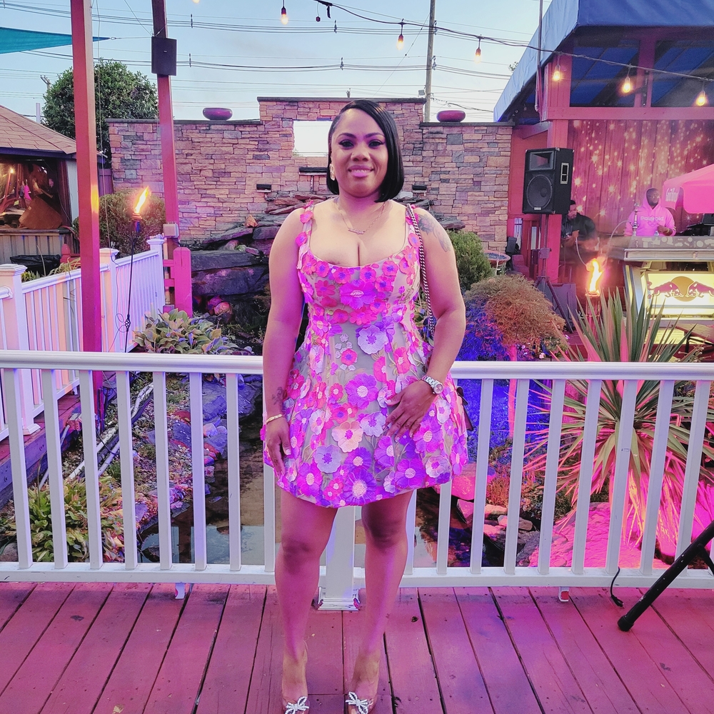 Bronx and Banco Pink and Purple Floral Mini Dress